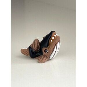 Vintage Tiny Earthenware Ceramic Humpback Whale Peru Handmade Miniature